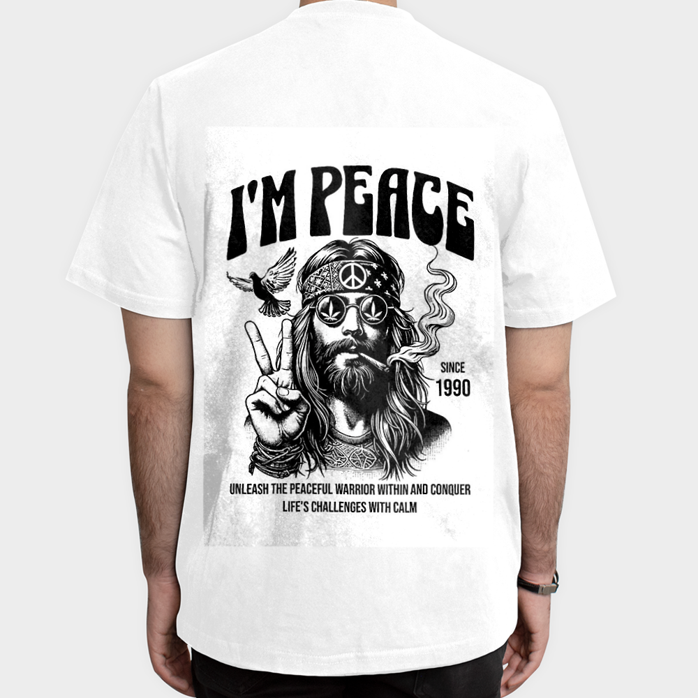 I'M PEACEنمای پشت - رنگ سفید