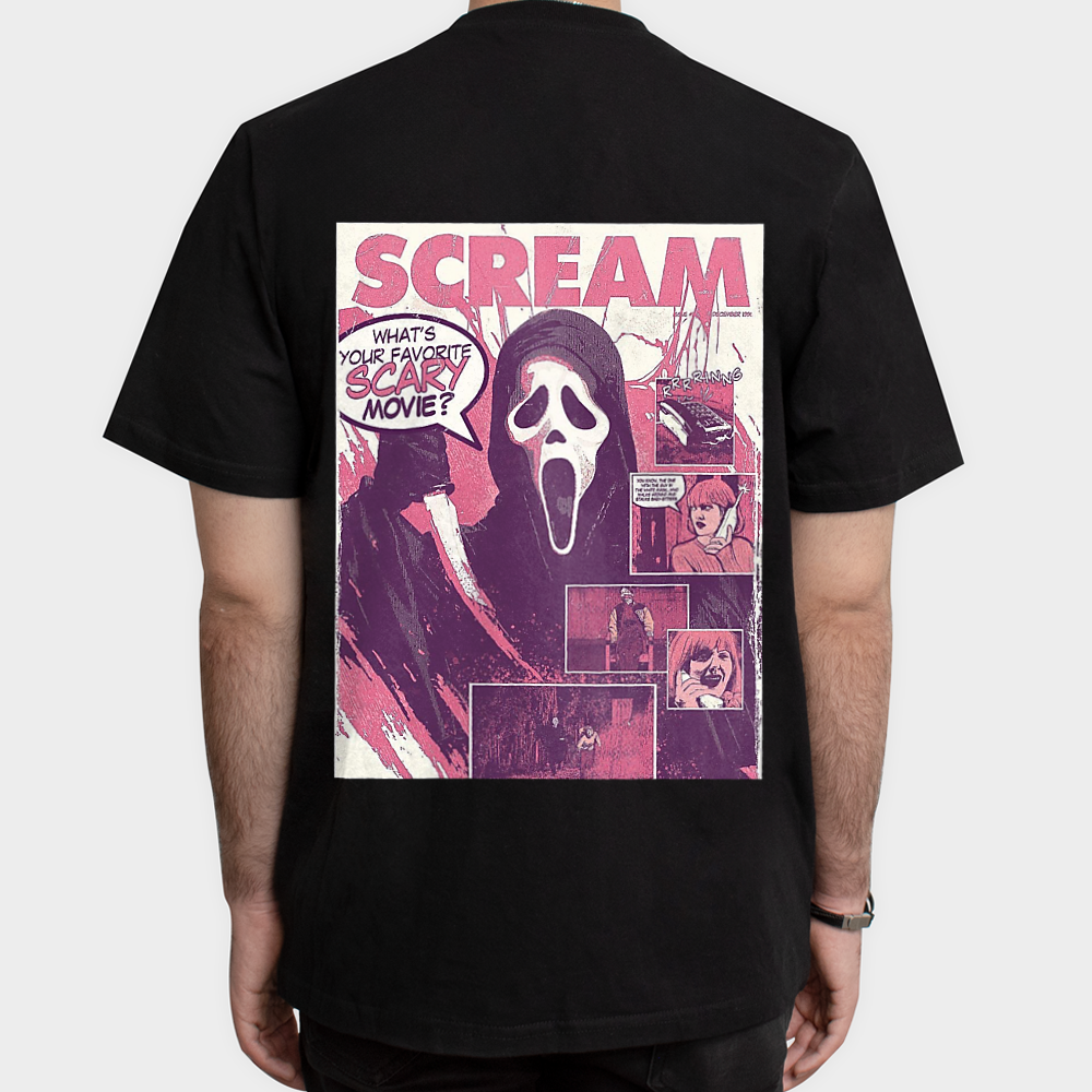 تیشرت جیغ(scream)نمای پشت - رنگ مشکی5