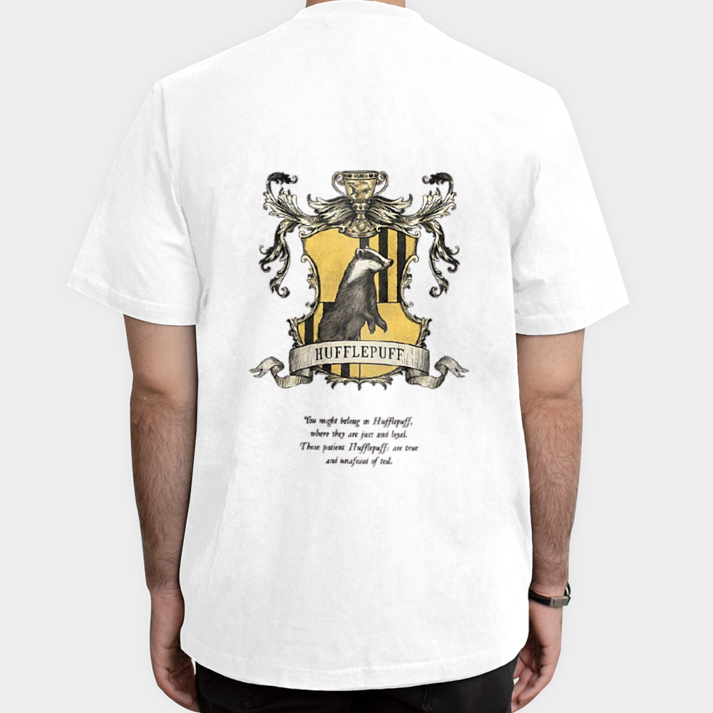 تیشرت هری پاتر Hufflepuffنمای پشت - رنگ سفید