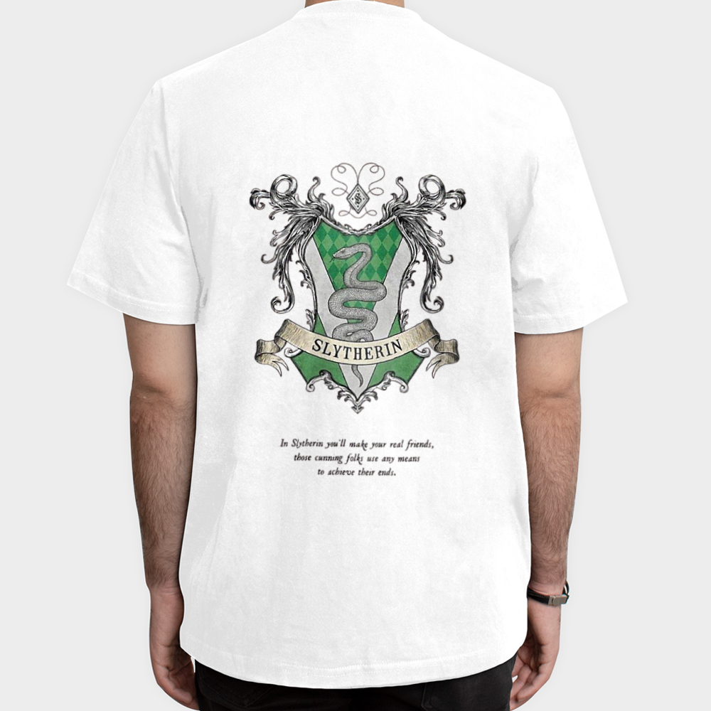 تیشرت طرح هری پاتر Slytherinنمای پشت - رنگ سفید
