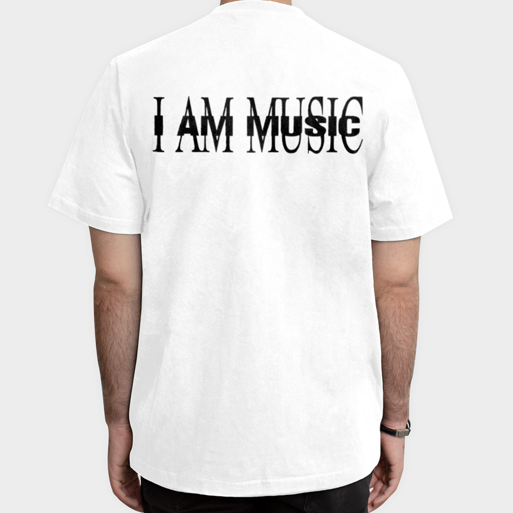 تیشرت موسیقی طرح I AM MUSICنمای پشت - رنگ سفید5