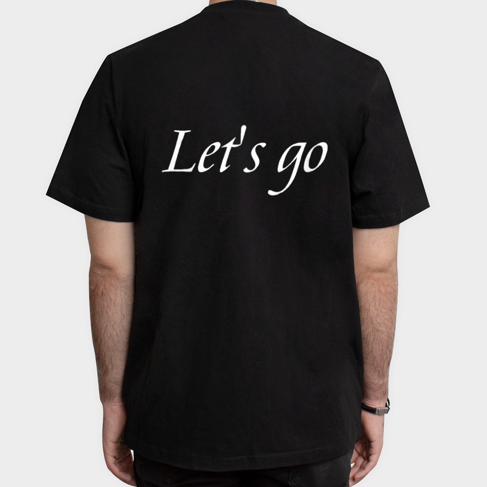 تیشرت Let's goنمای پشت - رنگ مشکی