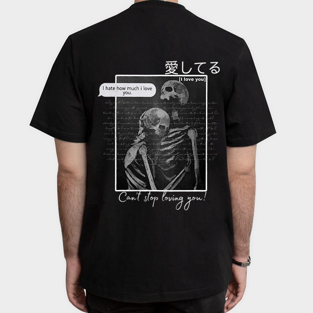 تیشرت skeleton Loveنمای پشت - رنگ مشکی5