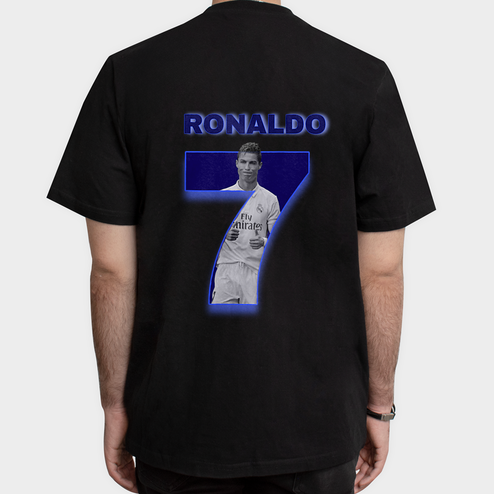 تیشرت کریستیانو رونالدو Cristina Ronaldo cr7نمای پشت - رنگ مشکی