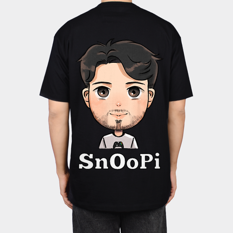 تیشرت طرح اسنوپی (SnOoPi)نمای پشت ۱ - رنگ مشکی1