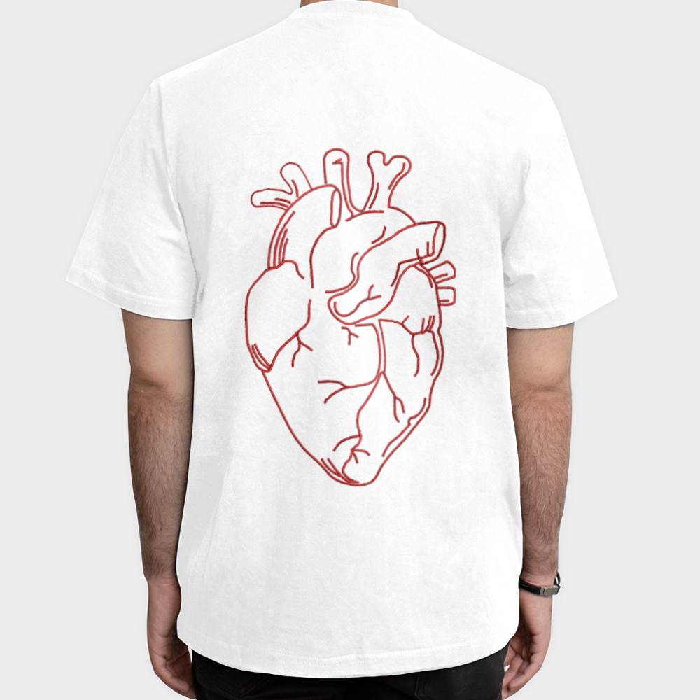 تیشرت طرح Heartنمای پشت - رنگ سفید5