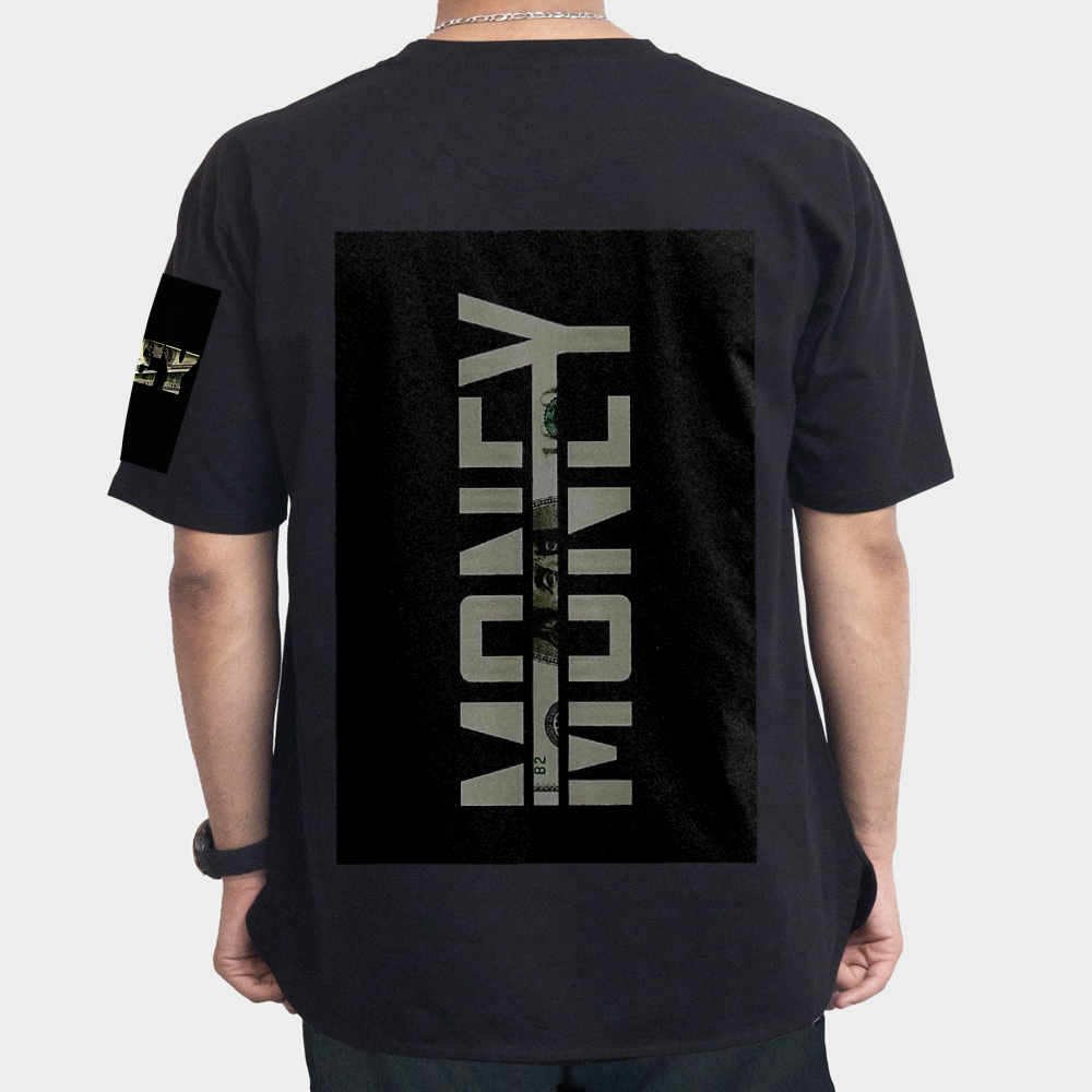 money t-shirt longنمای پشت ۱ - رنگ مشکی