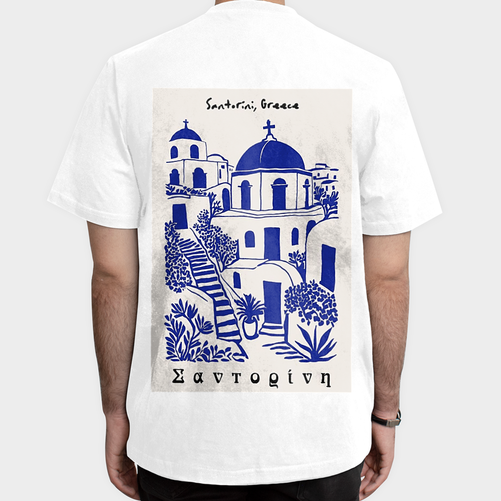 تیشرت با طرح Santorin', Greeceنمای پشت - رنگ سفید5