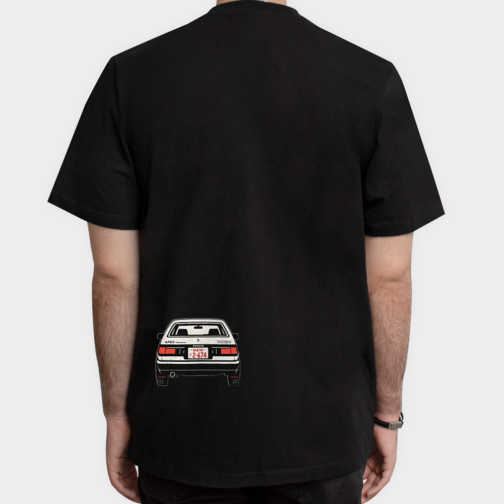 تی شرت با طرح Toyota AE86نمای پشت - رنگ مشکی5