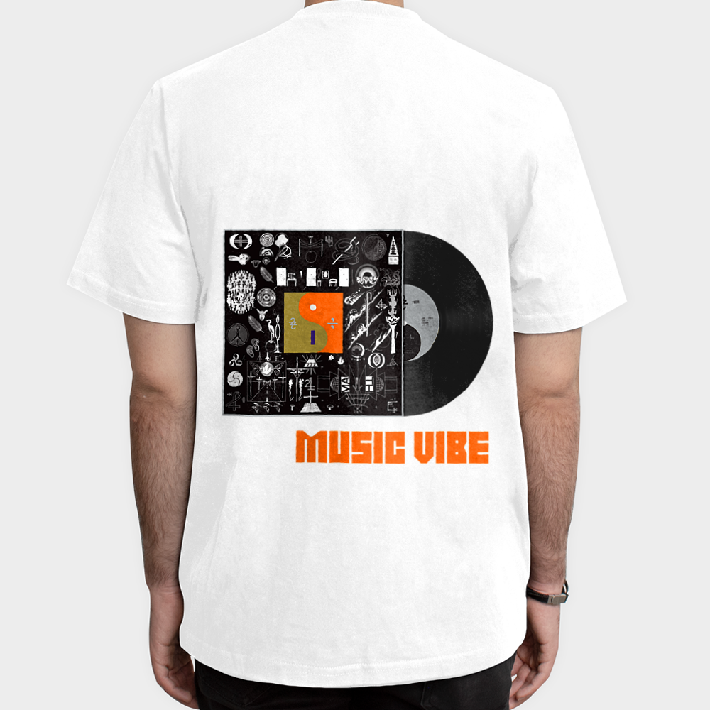 تیشرت طرح “music vibe“ از MAMAZEEنمای پشت - رنگ سفید