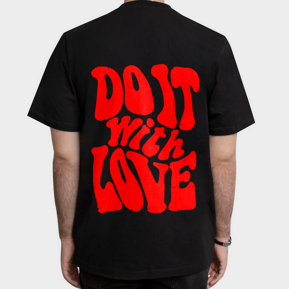 تیشرت طرح Do It Loveنمای پشت - رنگ مشکی5