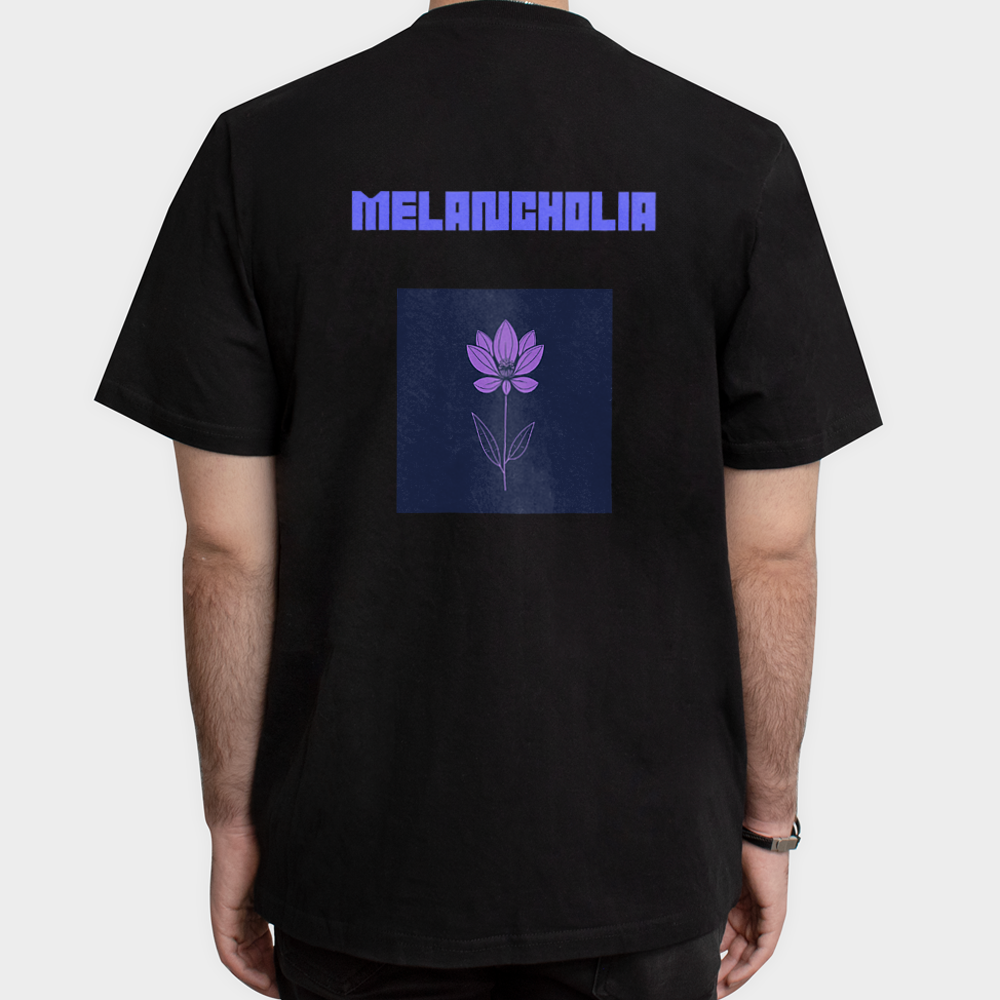 تیشرت melancholiaنمای پشت - رنگ مشکی5