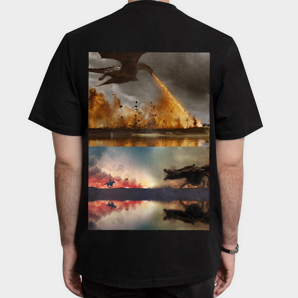 تیشرت game of thrones Dracarysنمای پشت - رنگ مشکی5