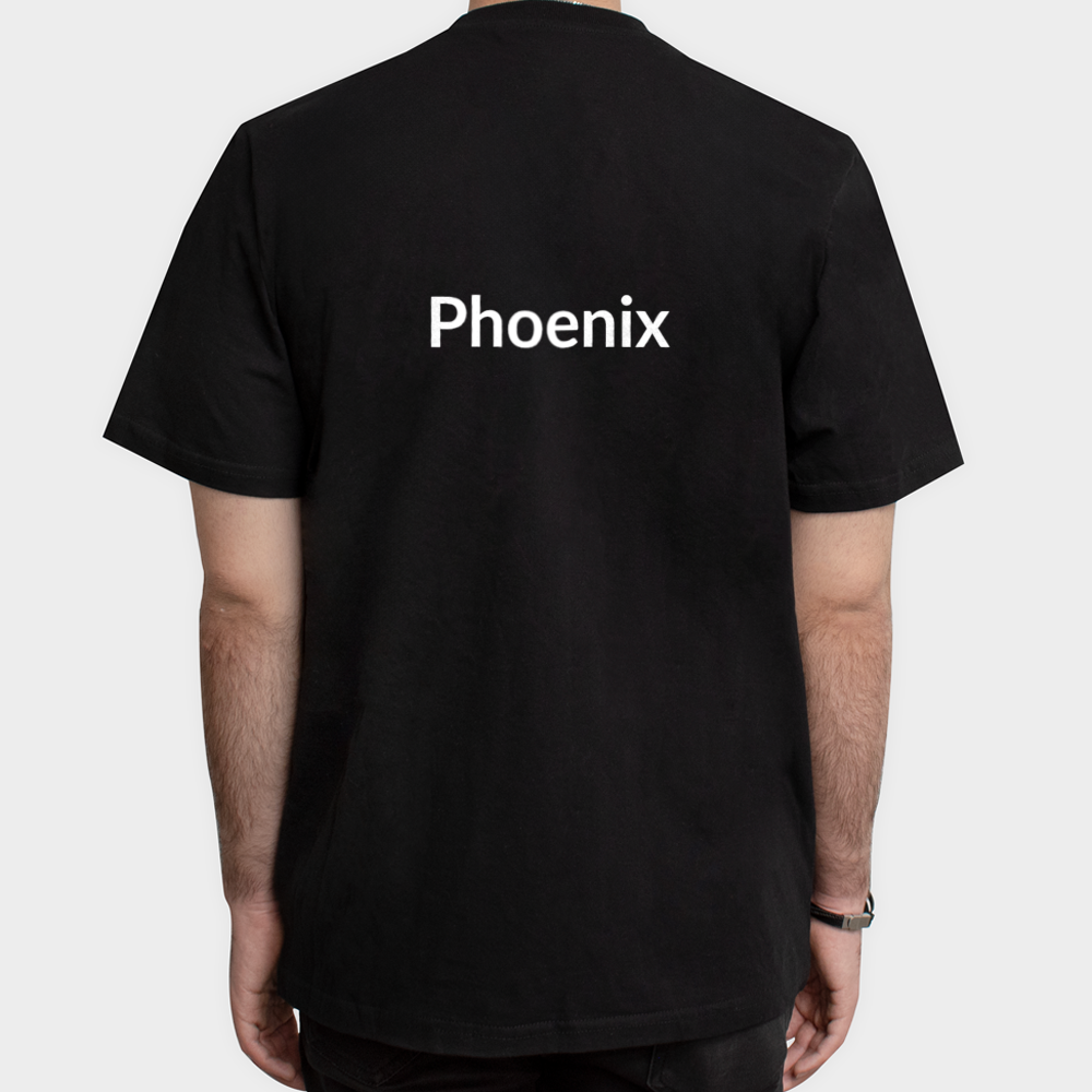تیشرت مردانه با طرح Phoenix، نماد ققنوسنمای پشت - رنگ مشکی
