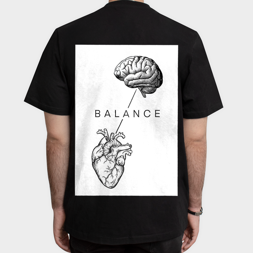 تیشرت با طرح balanceنمای پشت - رنگ مشکی5