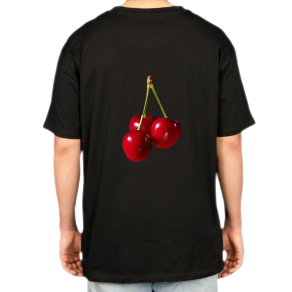 تیشرت طرح cherryنمای پشت - رنگ مشکی2
