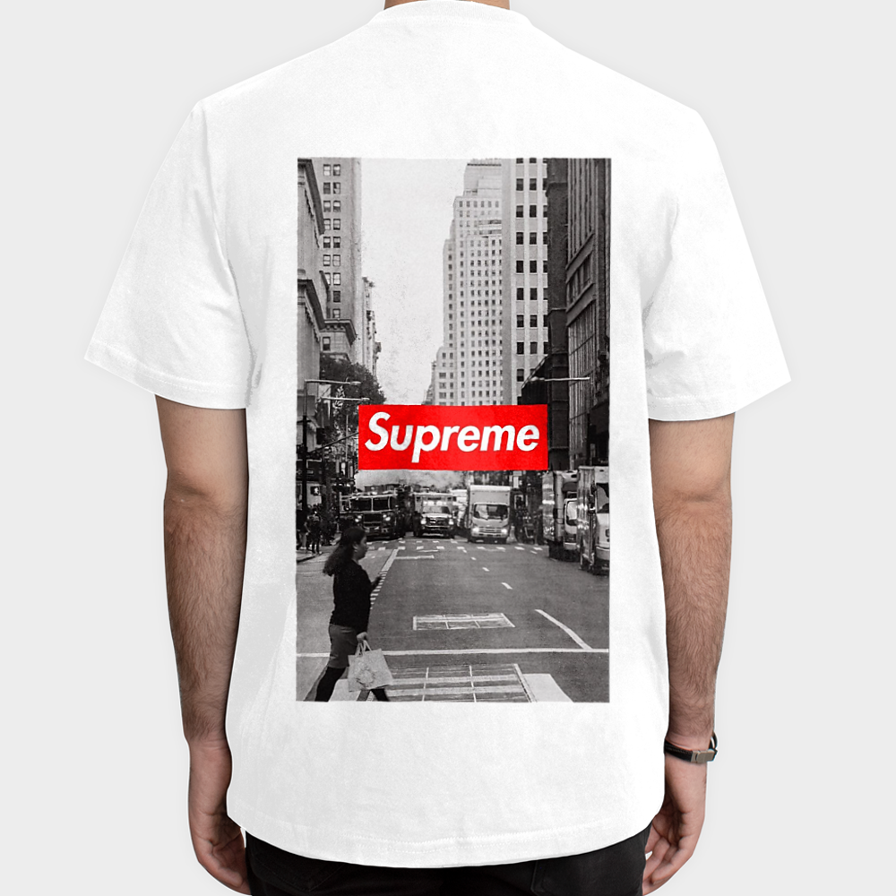 تیشرت طرح SUPREMEنمای پشت - رنگ سفید5