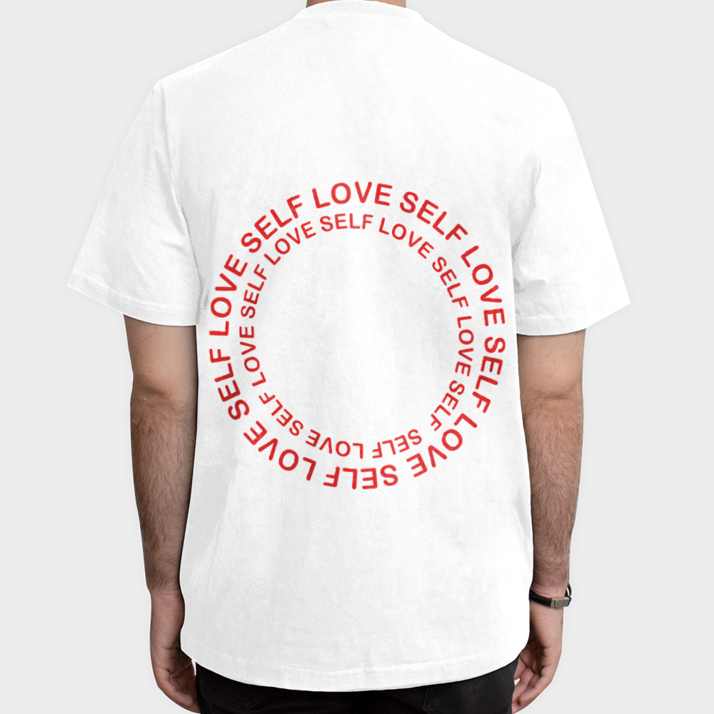 تیشرت استین کوتاه self loveنمای پشت - رنگ سفید5