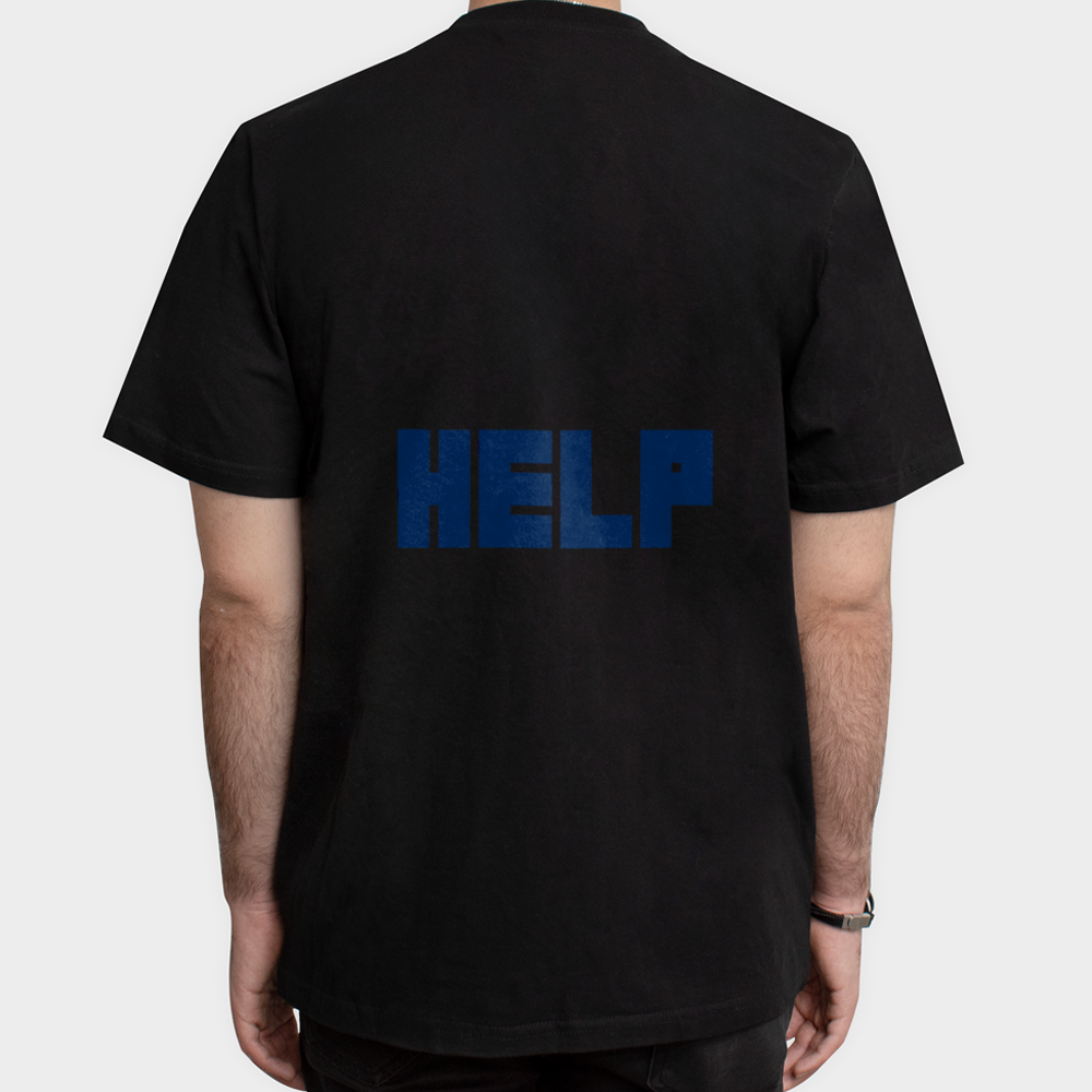 تیشرت خلوت HELPنمای پشت - رنگ مشکی5
