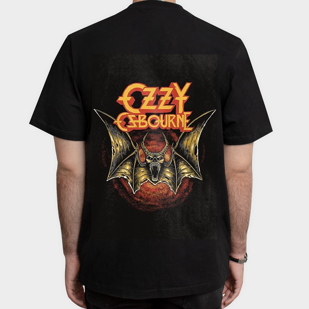 تیشرت با طرح Ozzy Osbourneنمای پشت - رنگ مشکی