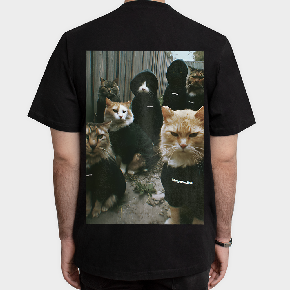 GANGCAT S TSHIRT444نمای پشت - رنگ مشکی