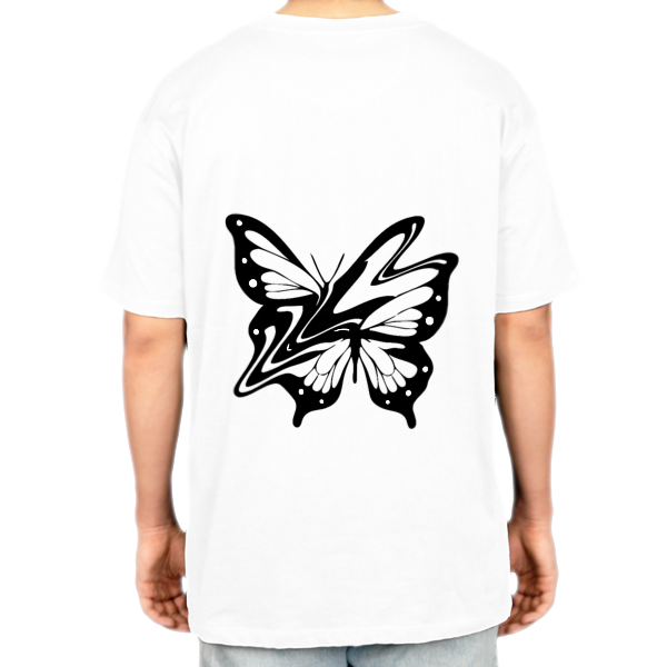 تیشرتbutterflyنمای پشت - رنگ سفید2