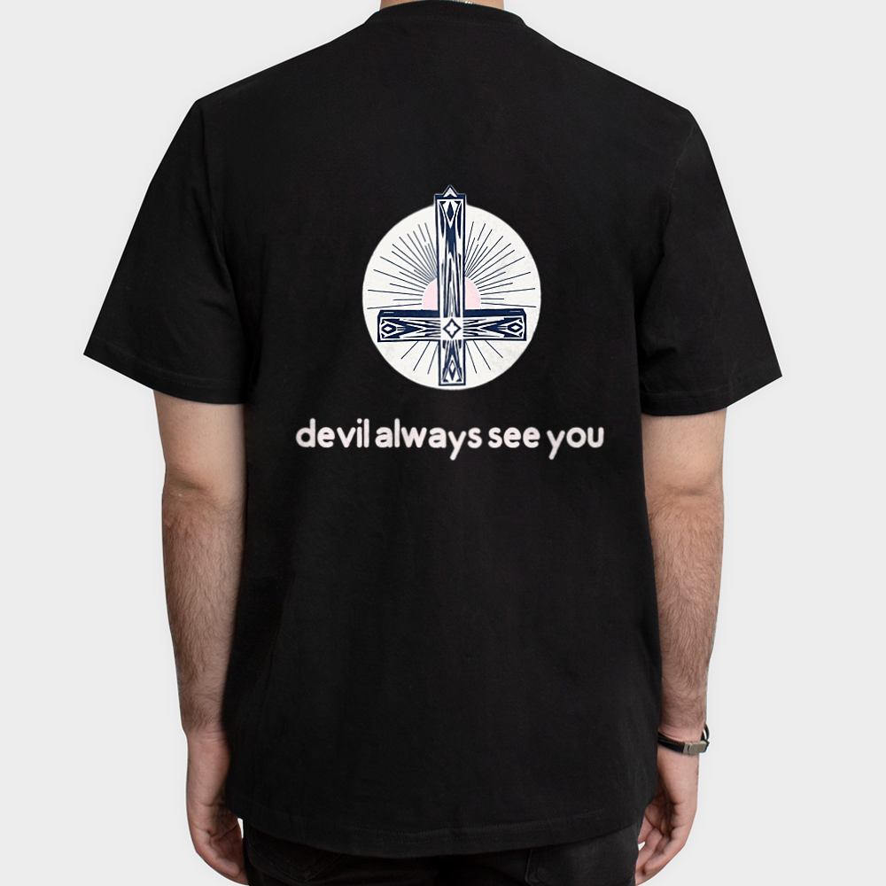 تیشرت طرح devilنمای پشت - رنگ مشکی5