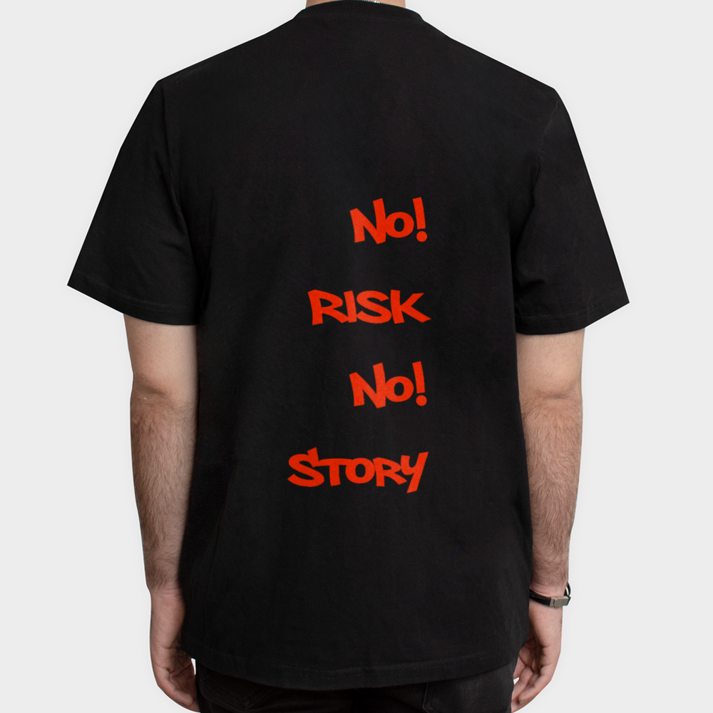 طرح no risk no storyنمای پشت - رنگ مشکی5