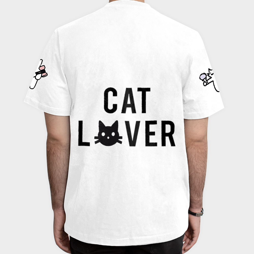 تیشرت طرح cat loverنمای پشت - رنگ سفید5