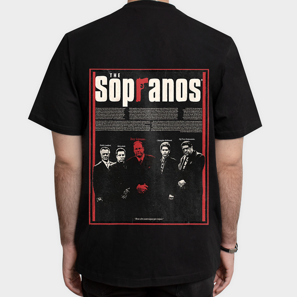تیشرت سریال the sopranosنمای پشت - رنگ مشکی5