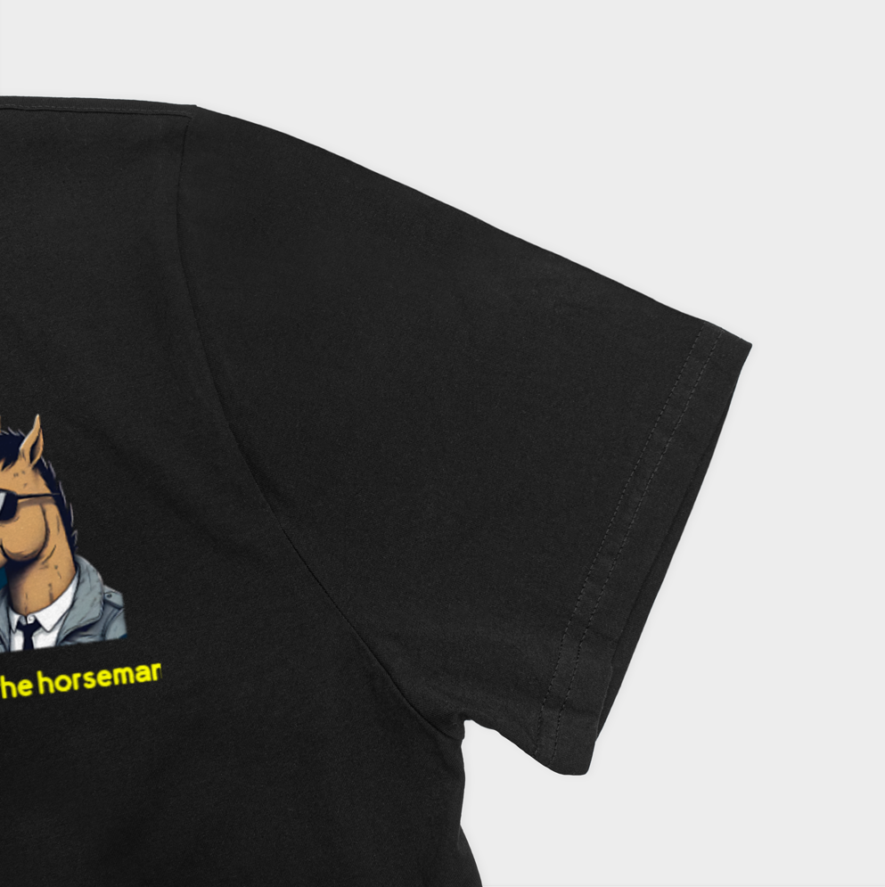 تیشرت طرح سریال بوجکنمای نزدیک آستین چپ - رنگ مشکی5