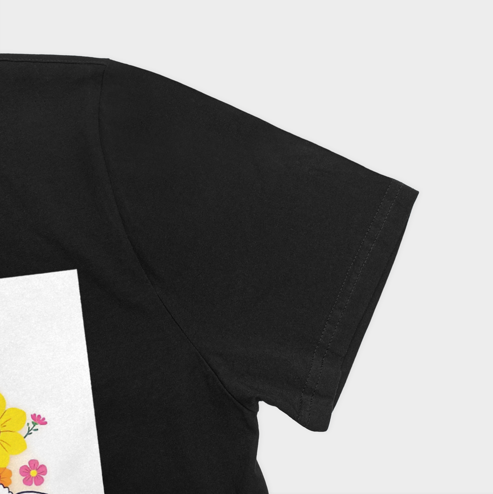 تیشرت مردانه Flower sheepنمای نزدیک آستین چپ - رنگ مشکی3