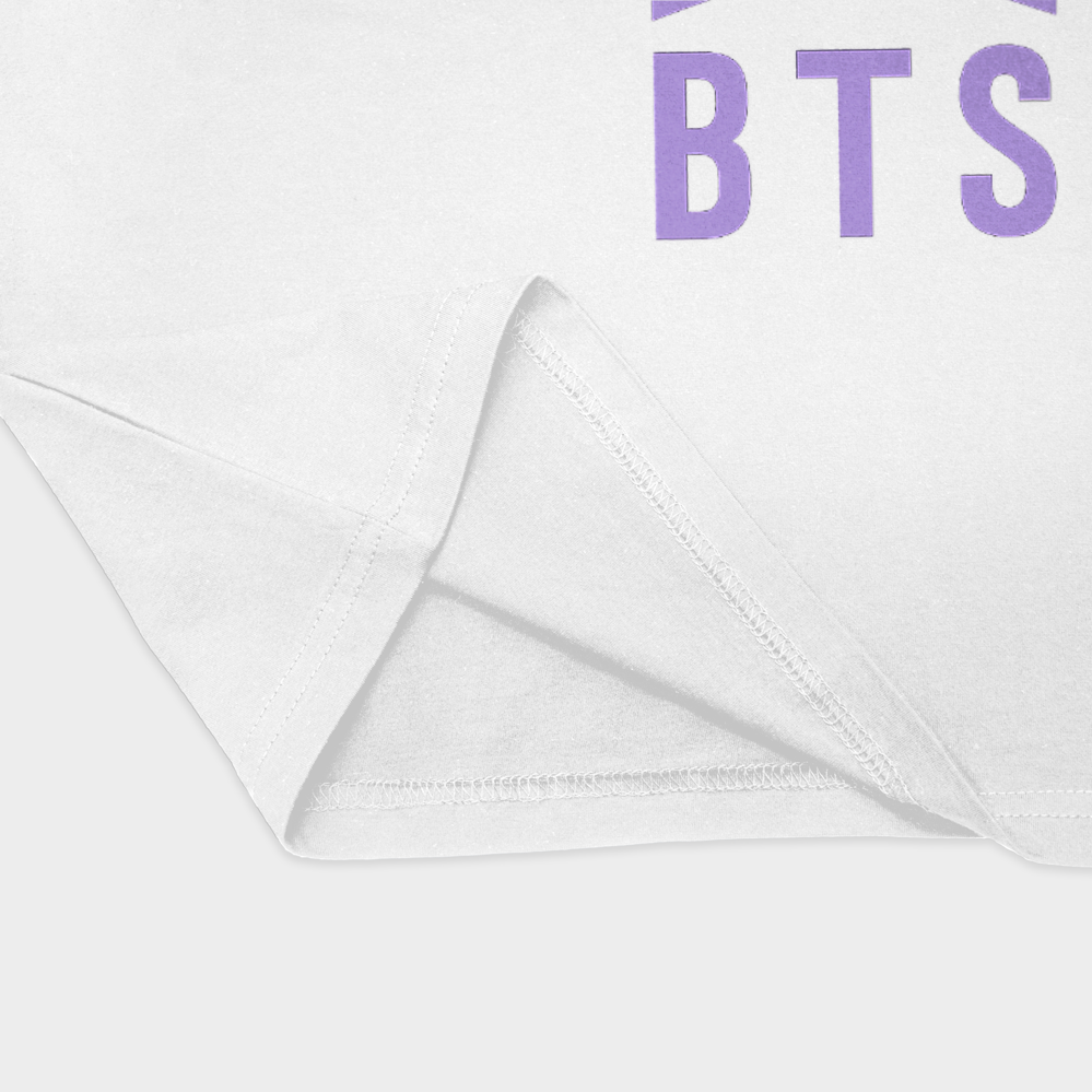 تیشرت bts بی تی اس kpop لوگونمای نزدیک پایین لباس - رنگ سفید1