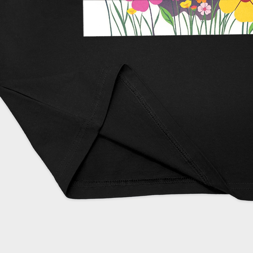 تیشرت مردانه Flower sheepنمای نزدیک پایین لباس - رنگ مشکی2