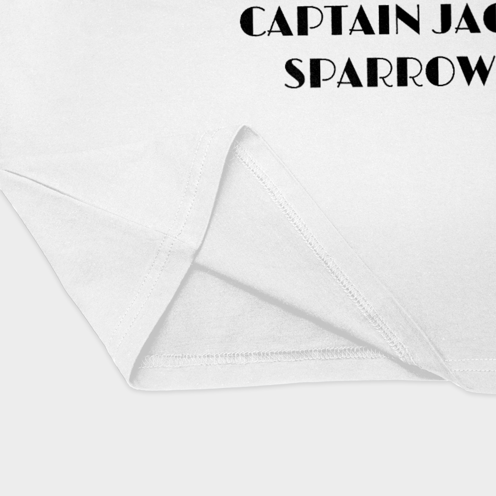 تیشرت کاپیتان جک اسپارو Captain Jack Sparrowنمای نزدیک پایین لباس - رنگ سفید2