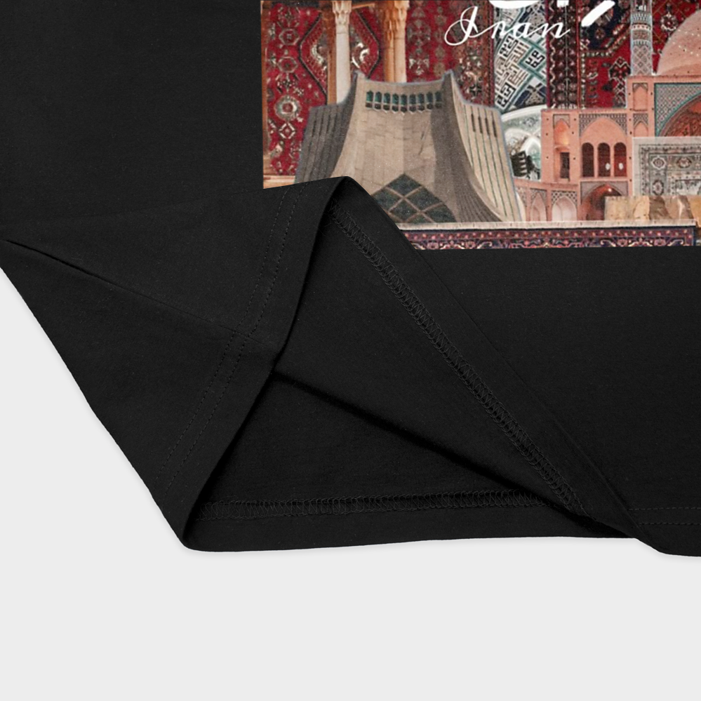 تیشرت طرح ایراننمای نزدیک پایین لباس - رنگ مشکی2