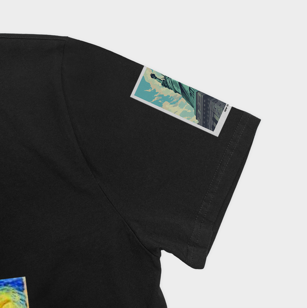 T shirt setنمای نزدیک آستین چپ - رنگ مشکی2