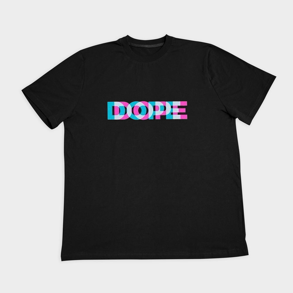 تیشرت نخ پنبه ای طرح DOPEنمای روبرو ۲ - رنگ مشکی1