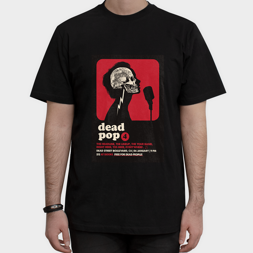 تیشرت dead popنمای روبرو ۱ - رنگ مشکی2