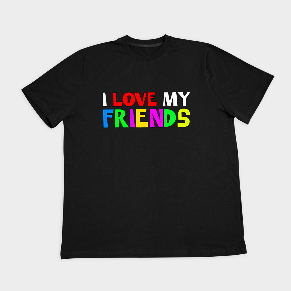 تیشرت طرح I LOVE MY FRIENDنمای روبرو ۲ - رنگ مشکی2