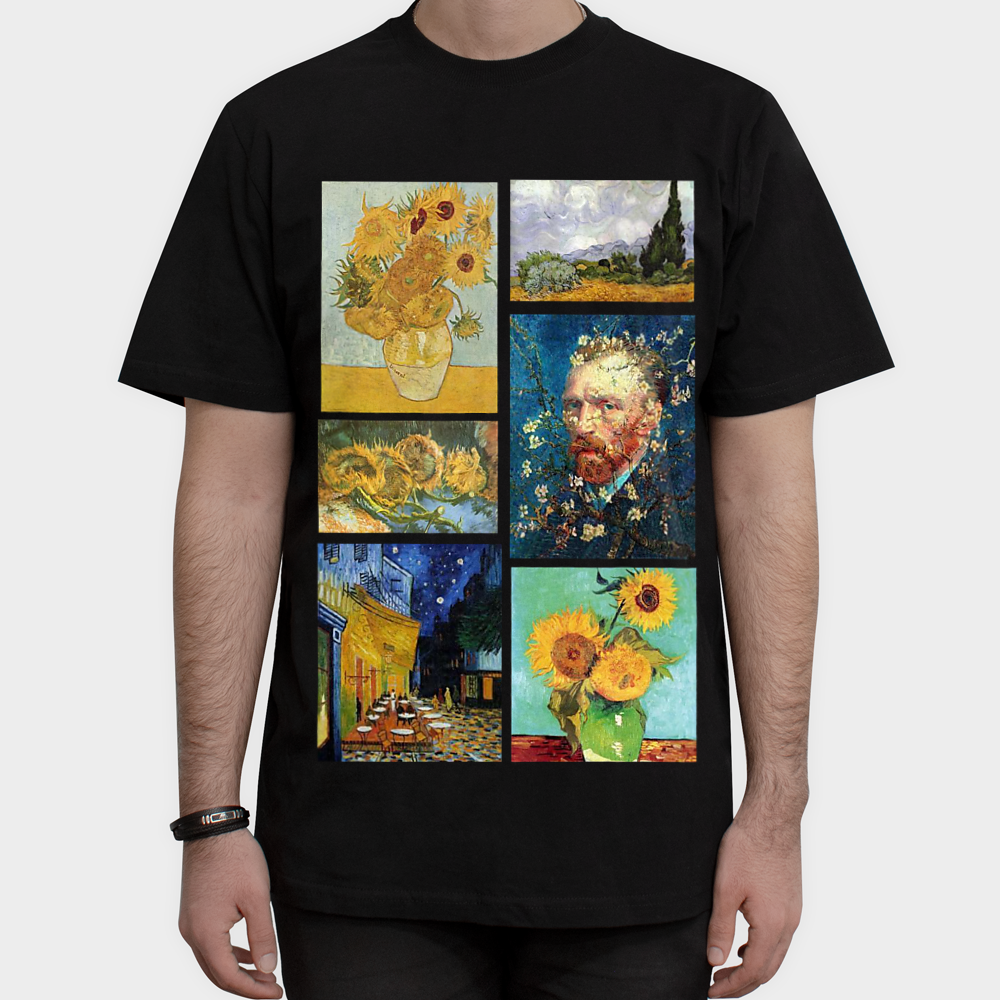 تیشرت ونگوگ Van Goghنمای روبرو ۱ - رنگ مشکی