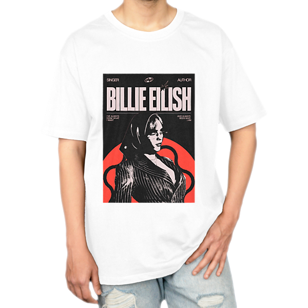 تیشرت بیلی ایلیش (Billy eilish)نمای روبرو ۱ - رنگ سفید2