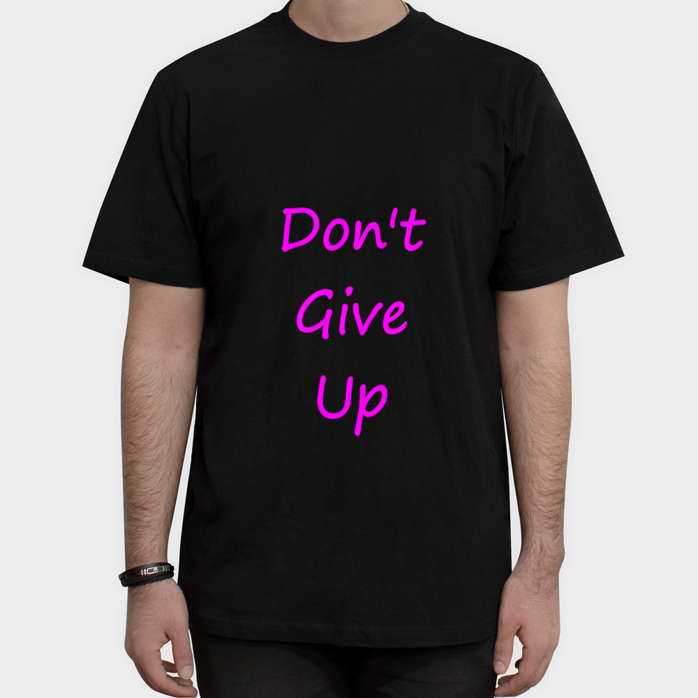 تیشرت طرح Don't Give Upنمای روبرو ۱ - رنگ مشکی3