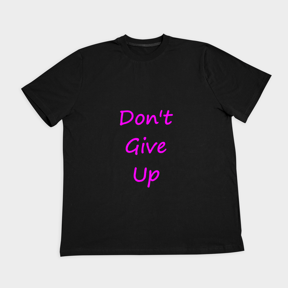 تیشرت طرح Don't Give Upنمای روبرو ۲ - رنگ مشکی1