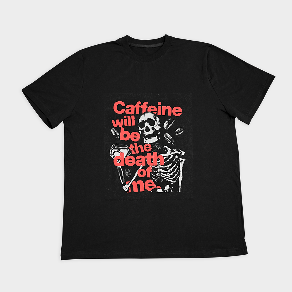 تیشرت «Caffeine Will Be the Death of Me»نمای روبرو ۲ - رنگ مشکی