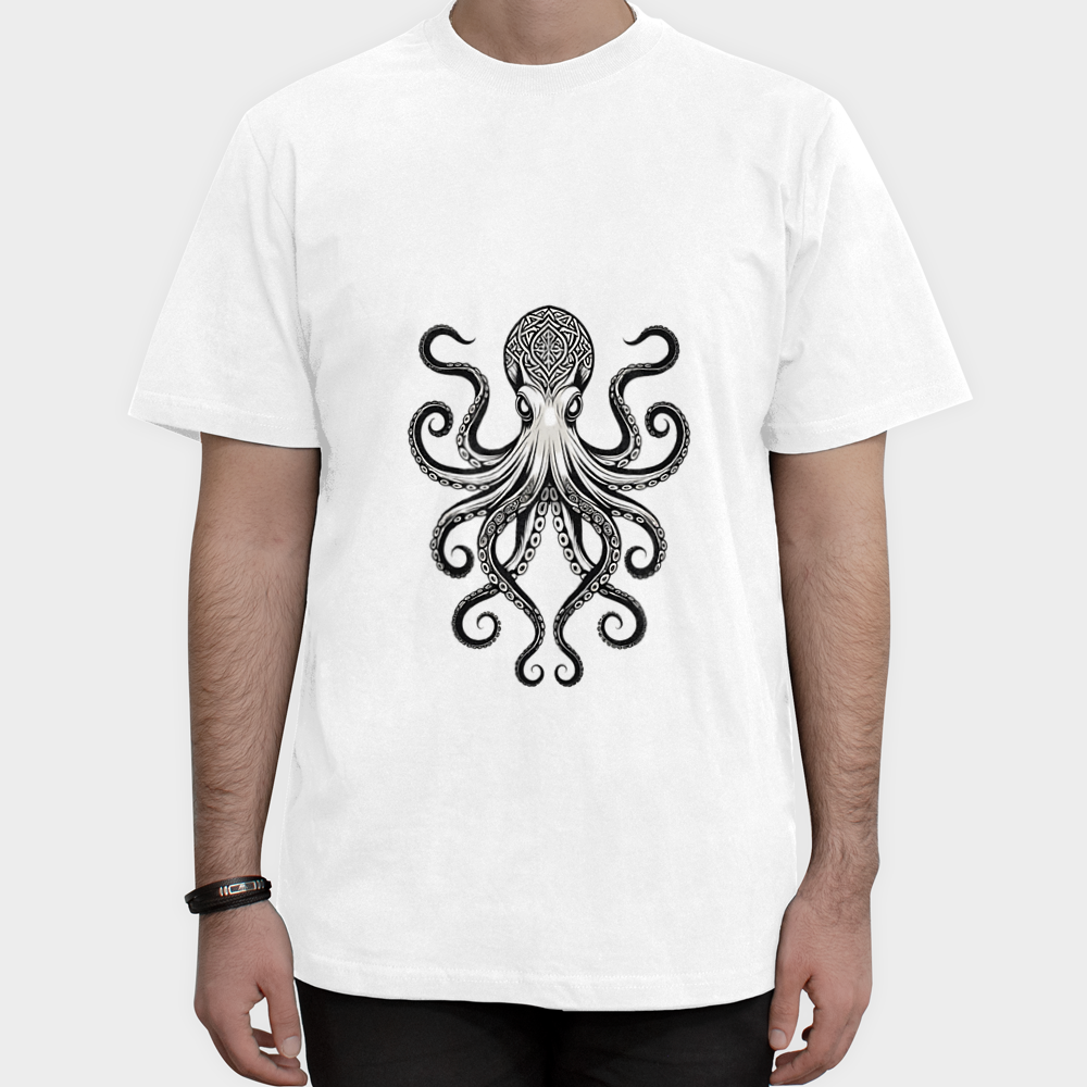 تیشرت 🐙نمای روبرو ۱ - رنگ سفید