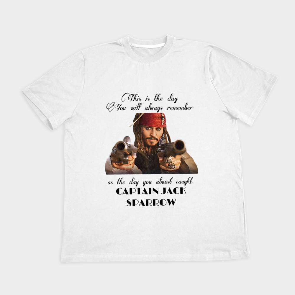 تیشرت کاپیتان جک اسپارو Captain Jack Sparrowنمای روبرو ۲ - رنگ سفید1