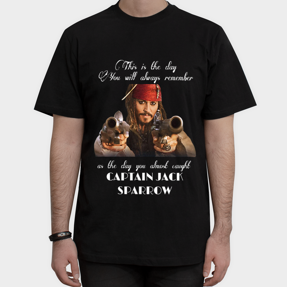 تیشرت کاپیتان جک اسپارو Captain Jack Sparrowنمای روبرو ۱ - رنگ مشکی