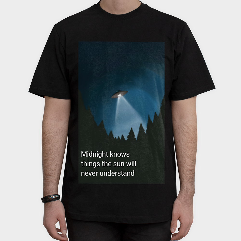 Midnight Bloom )T-shirt)نمای روبرو ۱ - رنگ مشکی