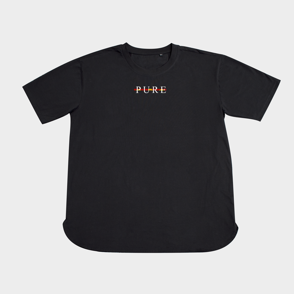 تیشرت لانگ PURE کوروش کبیرنمای روبرو ۲ - رنگ مشکی2